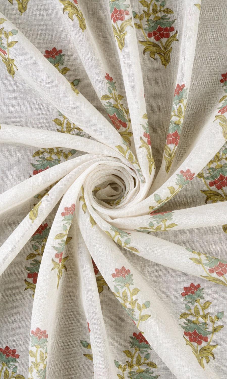 Sheer Floral Roman Blinds (Cream/ Red/ Blue) Extra Long Short Wide