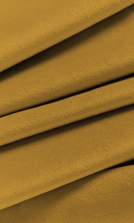Velvet Home Décor Fabric By the Metre (Deep Yellow/ Mustard)