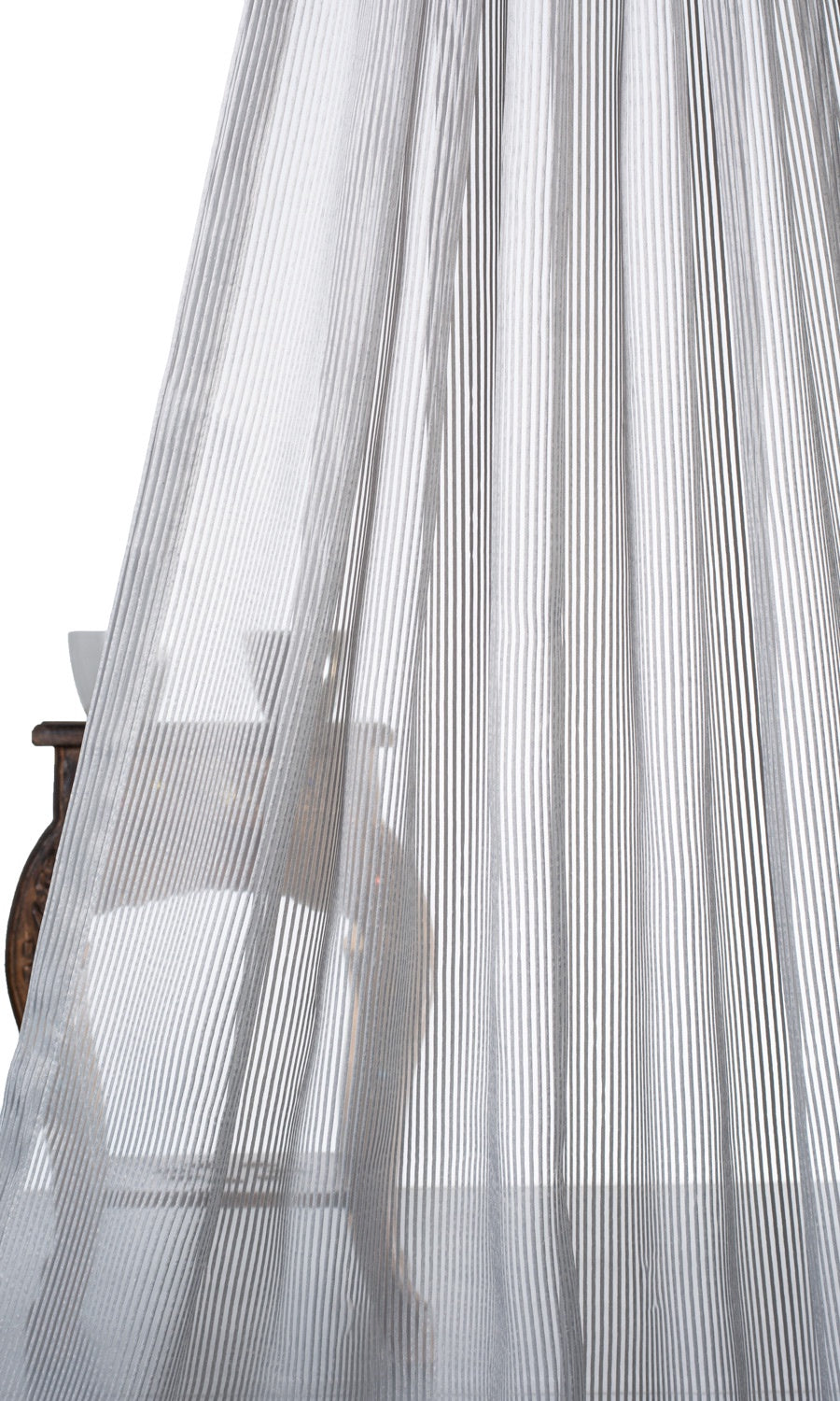 Striped Sheer Any Size Style Roman Blinds (Grey)