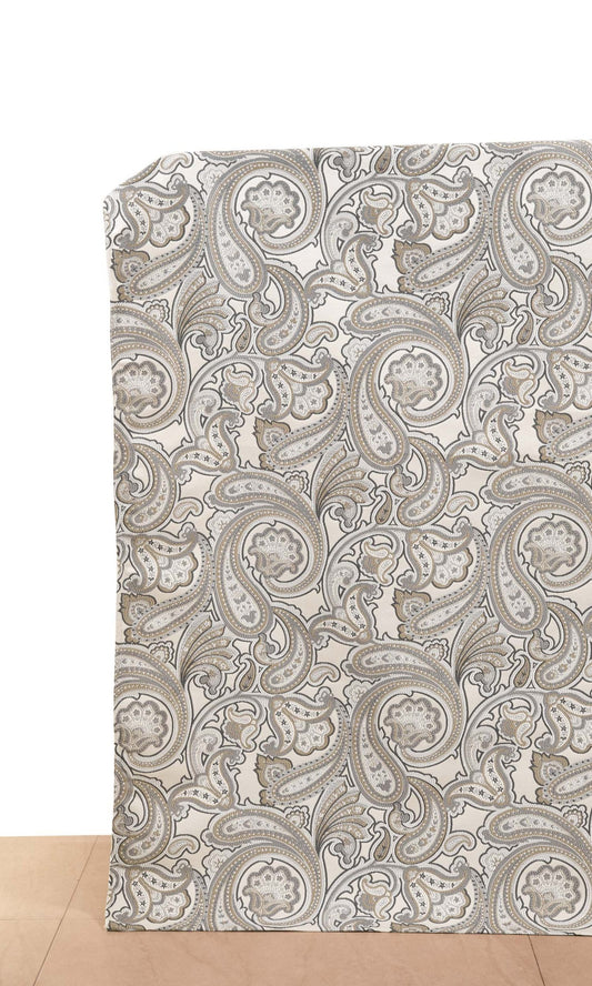 Paisley Home Décor Fabric Sample (Beige/ Gray/ Charcoal)