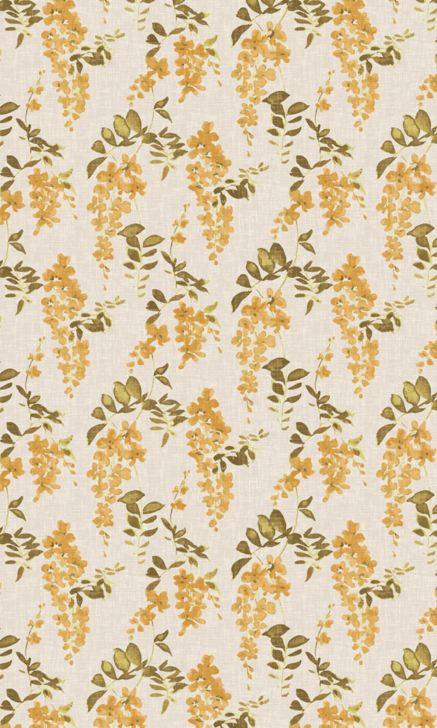 Dimout Floral Home Textile Fabric Material Sample (Honey Yellow/ Grey)