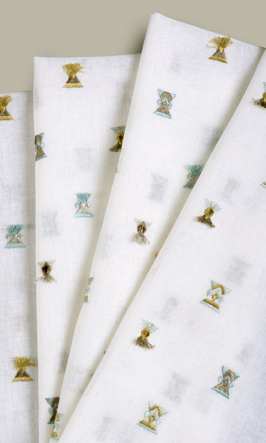Semi Sheer Flat, Plain, Fake, Faux, European Relaxed Roman Blinds (Teal/ Yellow/ White)