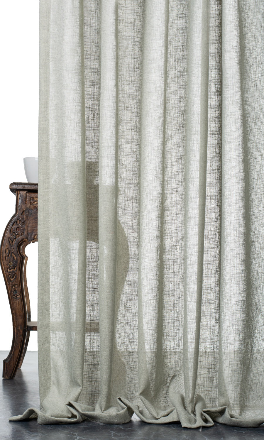 Textured Sheer Fabric Blinds (Grey-Green)