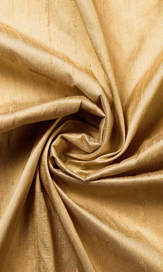Dupioni Silk Home Décor Fabric By the Metre (Golden Beige/ Brown)