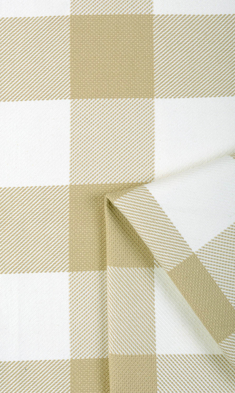 Buffalo Plaid Window Treatments Fabric By the Metre (Khaki Brown/ White)