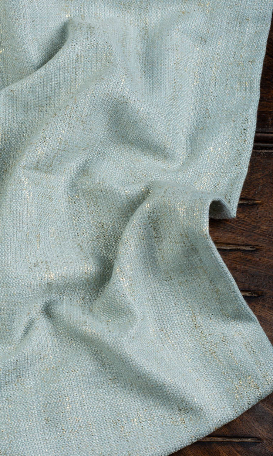 Metallic Print Poly-Linen Home Textile Fabric Material By the Metre (Powder Blue)
