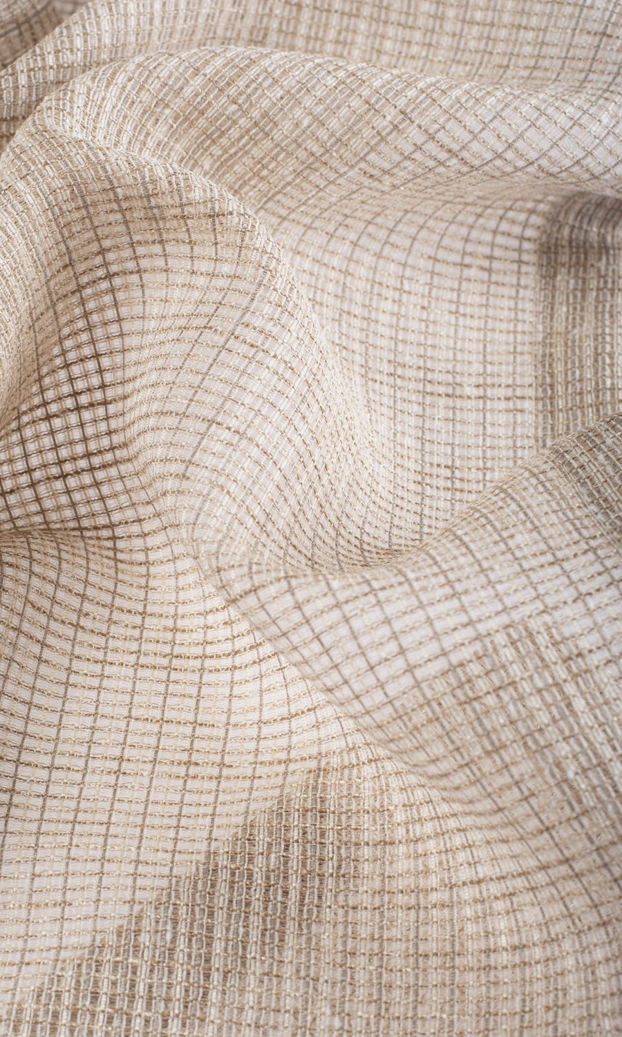 Checkered Sheer Any Size Style Roman Blinds (Beige/ Brown)