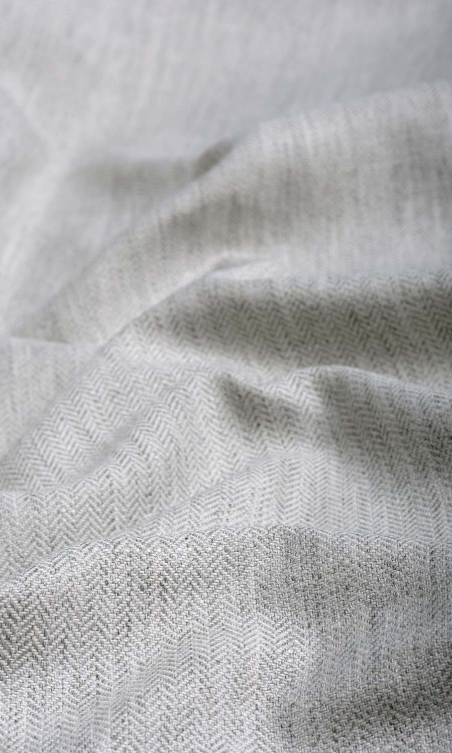 Herringbone Textured Window Treatments Fabric Sample (Smoke White)