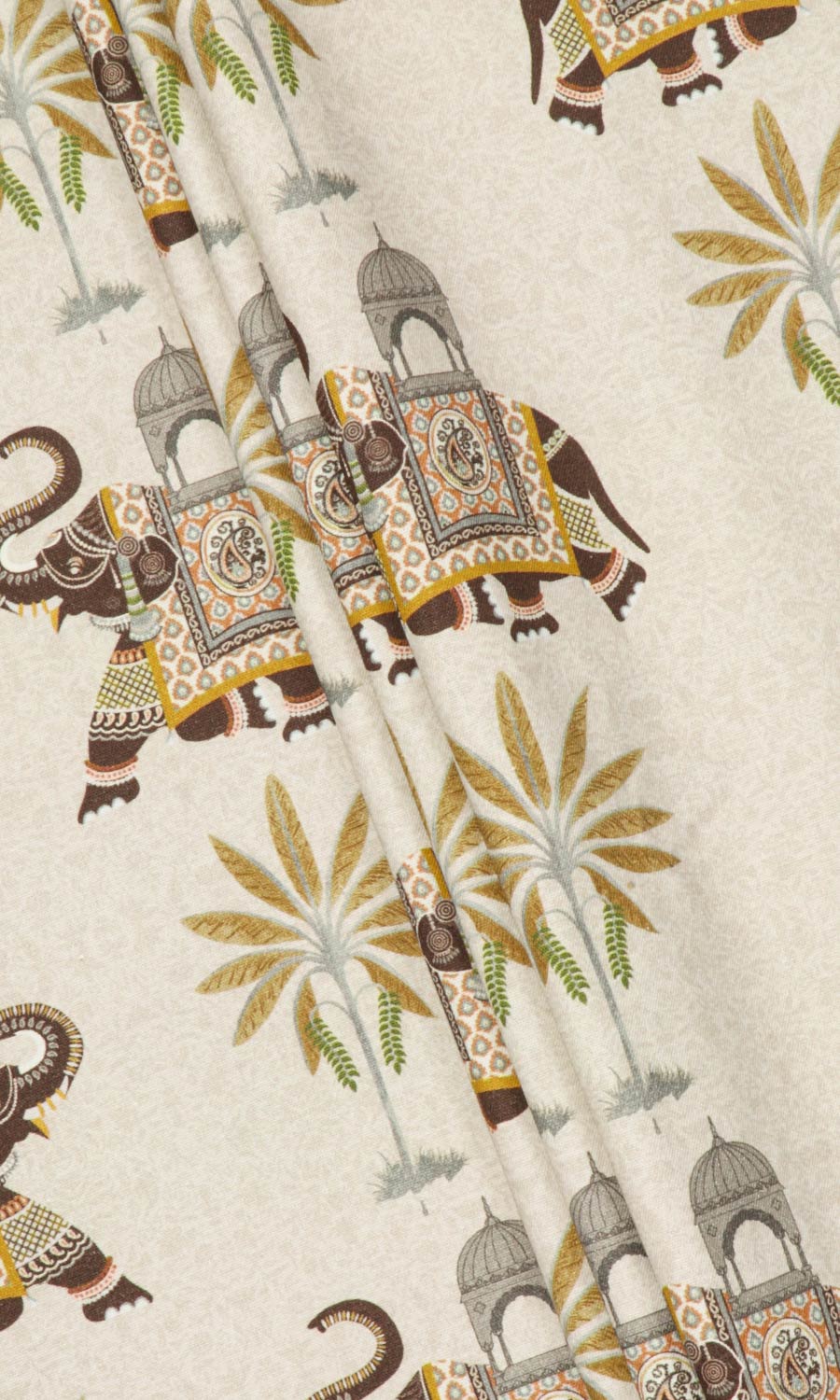 Printed Cotton Roman Blinds & Window Shades (Beige/ Brown)