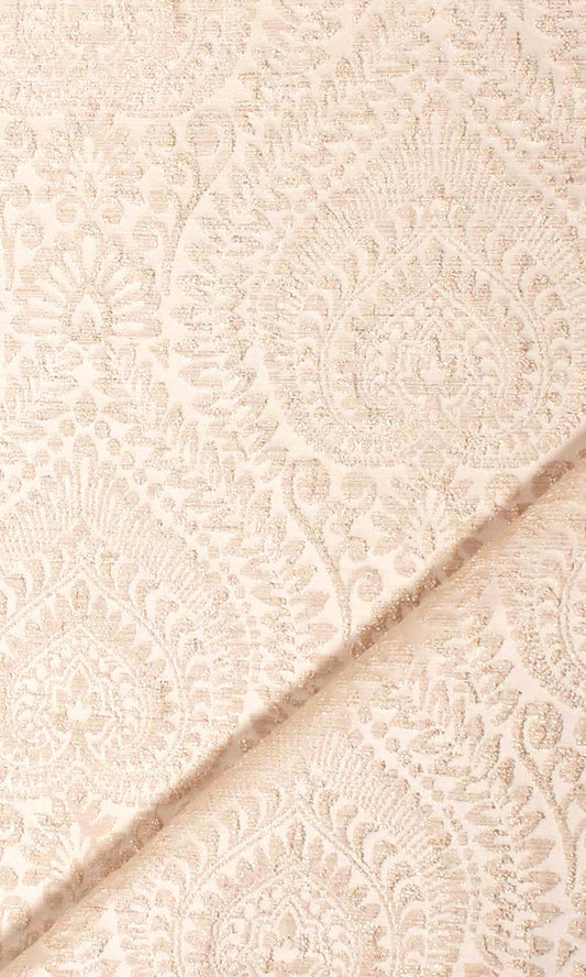 Textured Floral Home Décor Fabric By the Metre (Pale Beige)