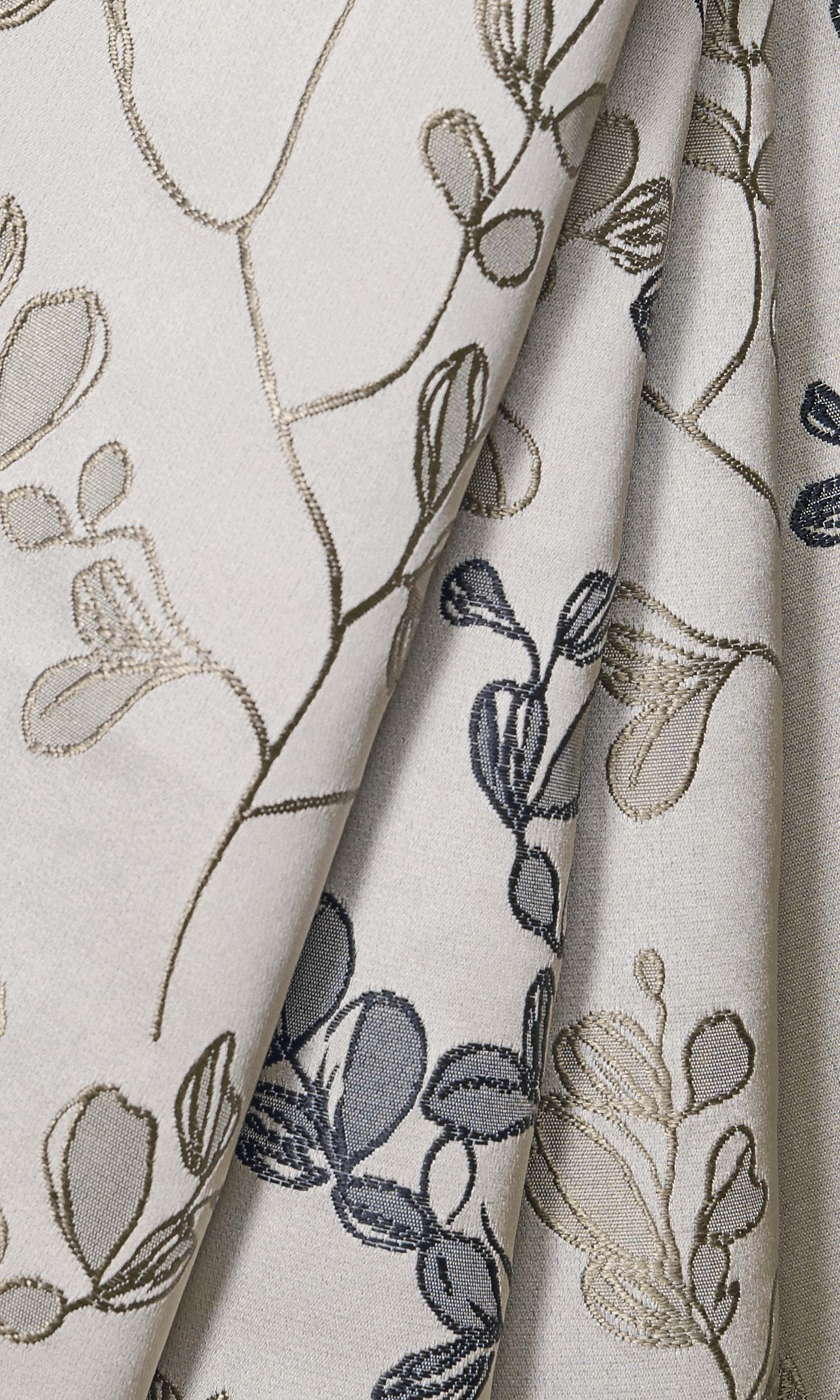 Floral Window Treatments Fabric By the Metre (White/ Black/ Beige/ Gray)