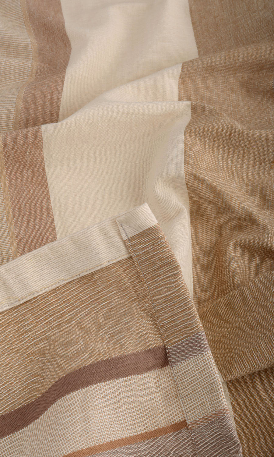 Cotton Home Textile Fabric Material Sample (Beige/ Brown)