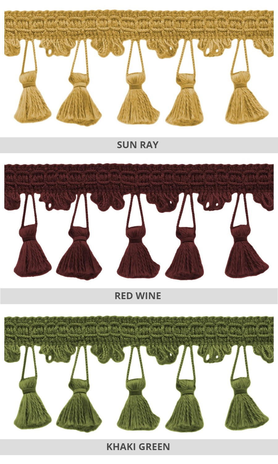 Window blinds trim with fringe and tassel
