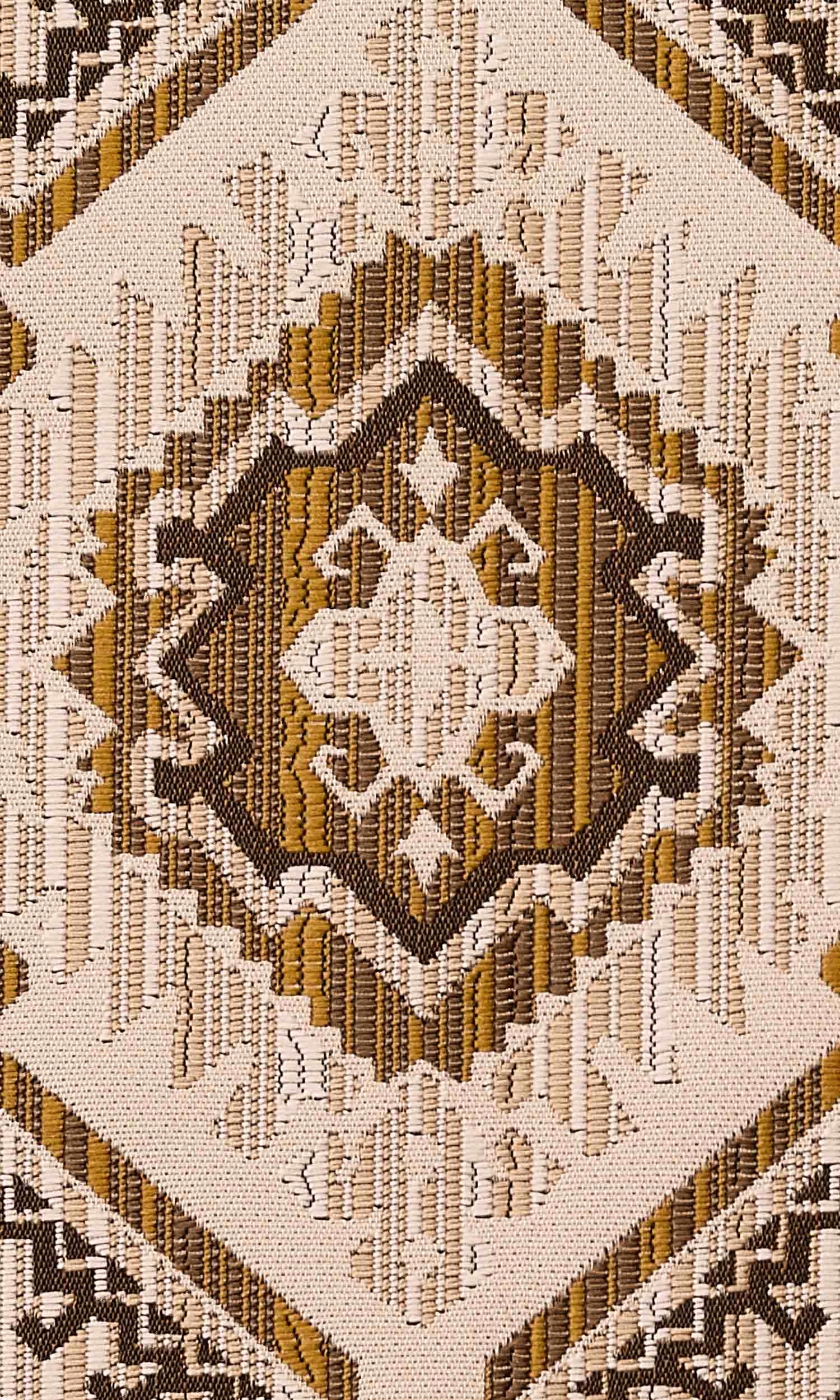 Aztec Textured Home Textile Fabric Material By the Metre (Beige/ Yellow/ Umber)