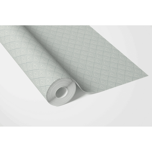 Small Diamond Lattice/ Textured Check Traditional Wallpaper (Blue/ White)