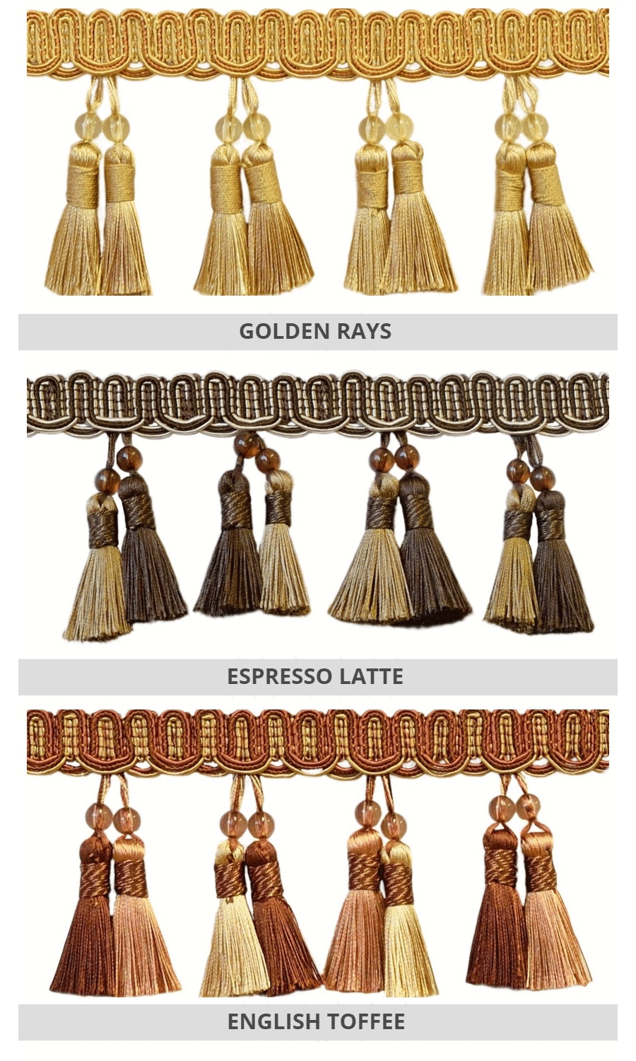 Window blinds tassel trimming