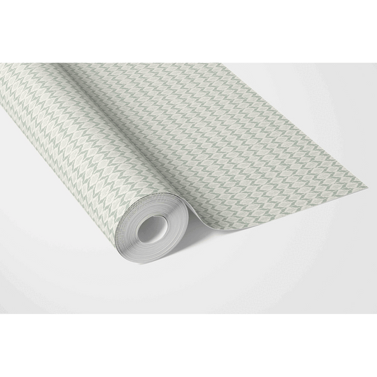 Geometric Ikat Striped Traditional Wallpaper (Duck Egg Blue/ White)