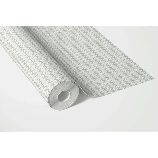 Neutral Ikat Striped Traditional Wallpaper (Light Gray- Blue/ White)