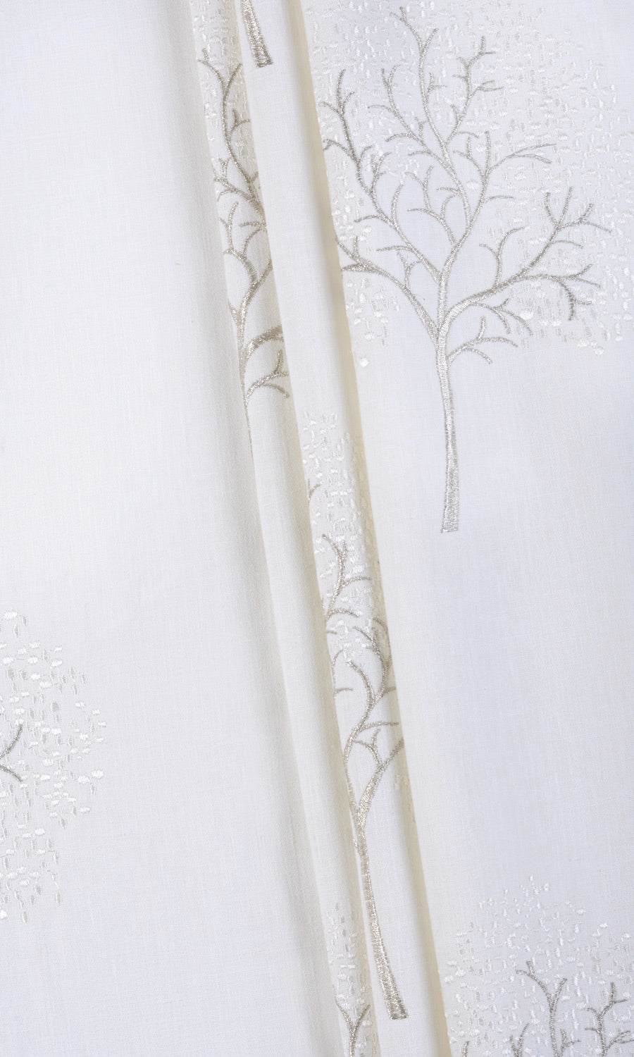 Embroidery Patterned Roman Blinds & Window Shades (Pure White/ Gray)