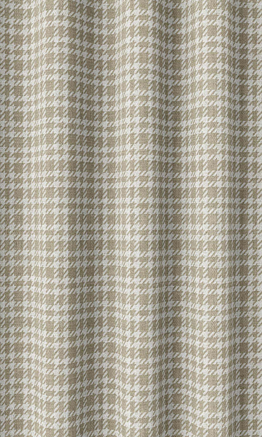 Checkered Home Décor Fabric Sample (Brown/ White)