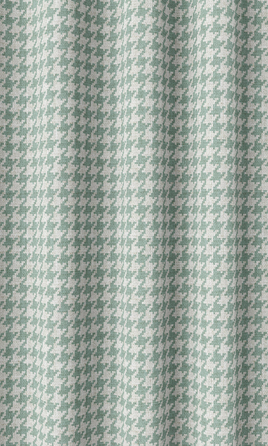 Houndstooth Print Home Décor Fabric By the Metre (Blue/ White)