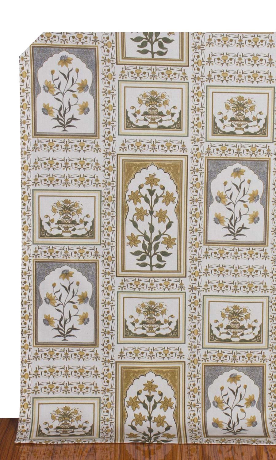 Floral Cotton Roman Blinds (Grey/ Yellow)