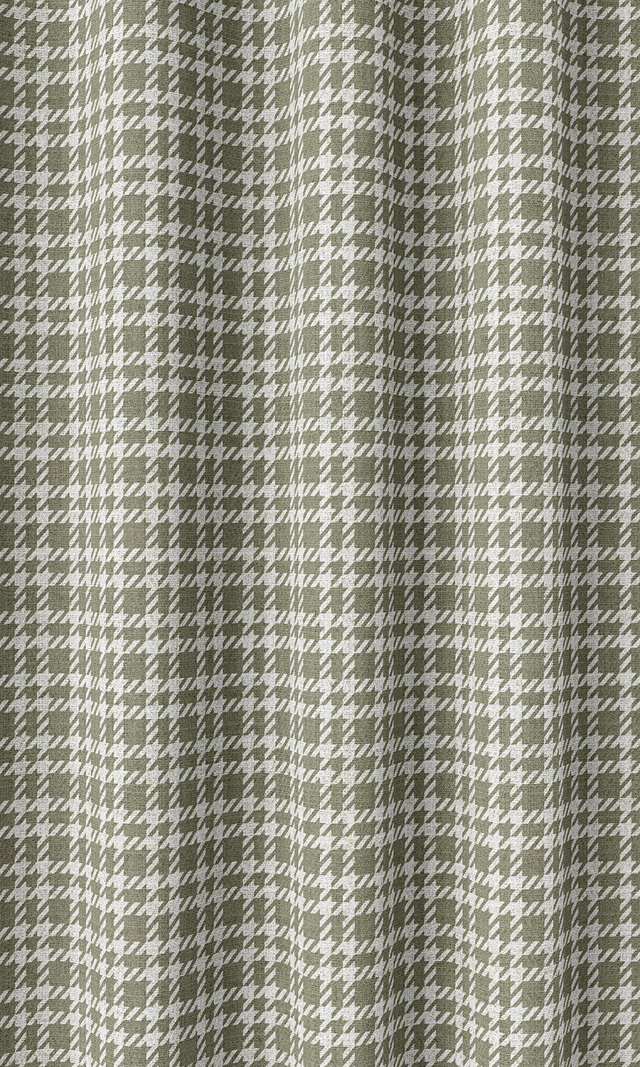 Checkered Home Décor Fabric By the Metre (Olive Green/ White)
