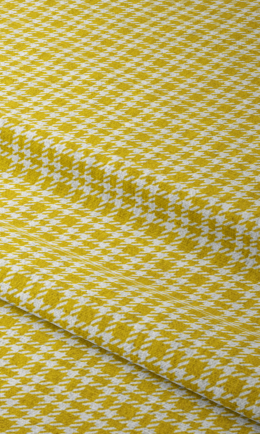 Check Patterned Home Textile Fabric Material Sample (Yellow)