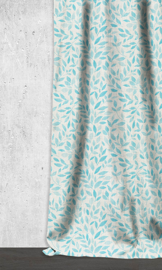 Botanical Print Blinds (Eggshell White/ Blue)