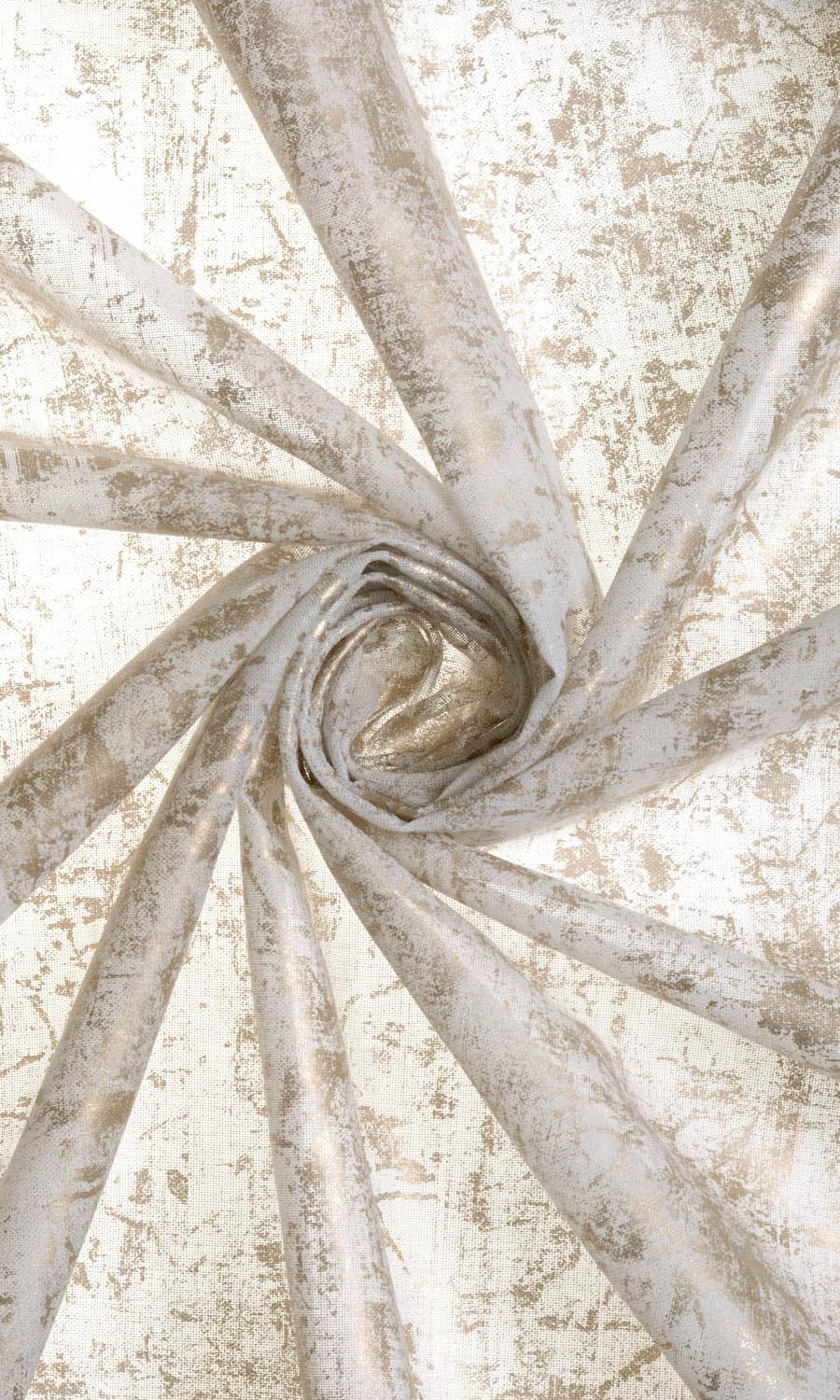 Sheer Window Treatments Fabric By the Metre (White/ Metallic Golden)