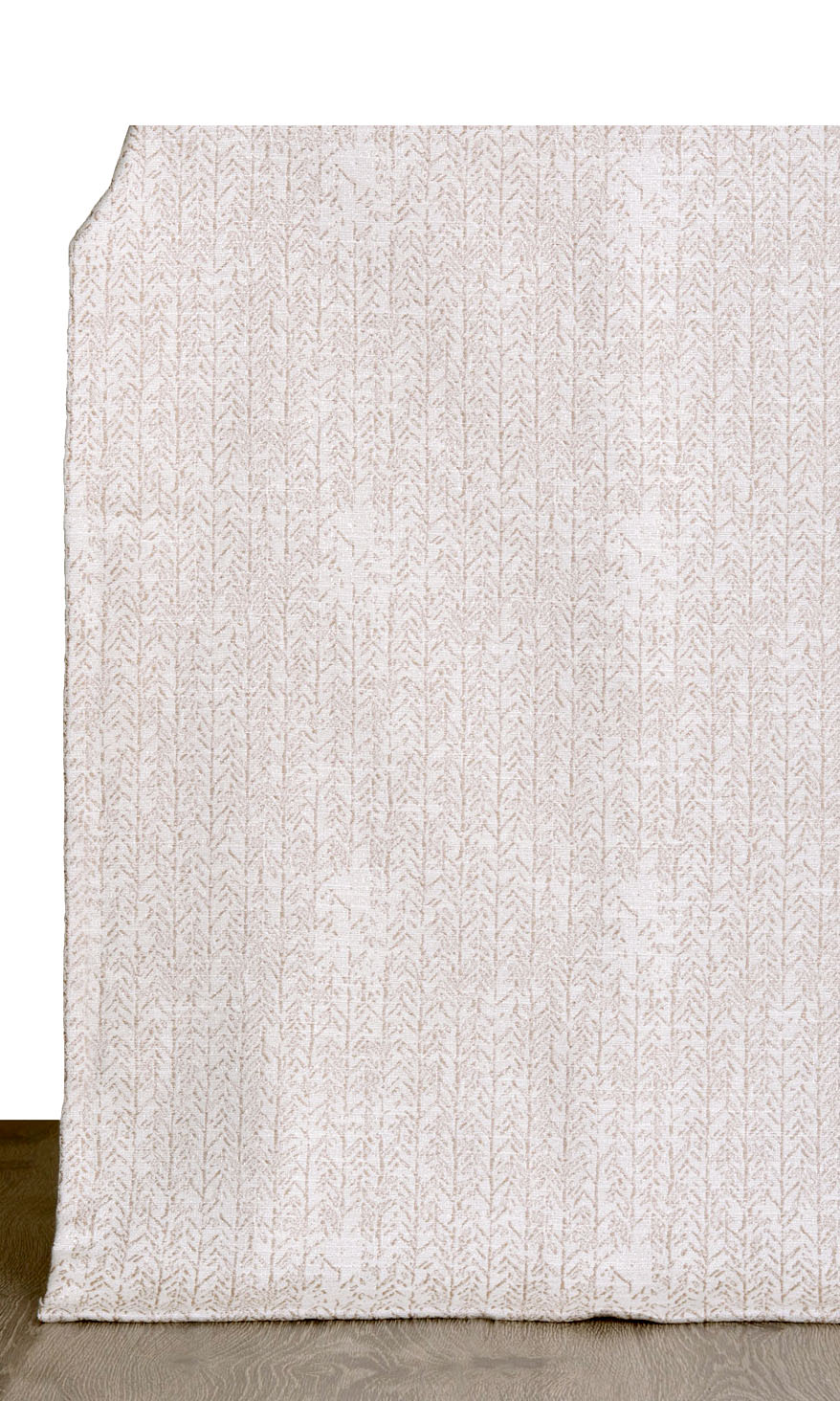 Herringbone Poly-Cotton Blinds (Off White/ Brown) for Living, Bedroom, Kitchen, Bathroom