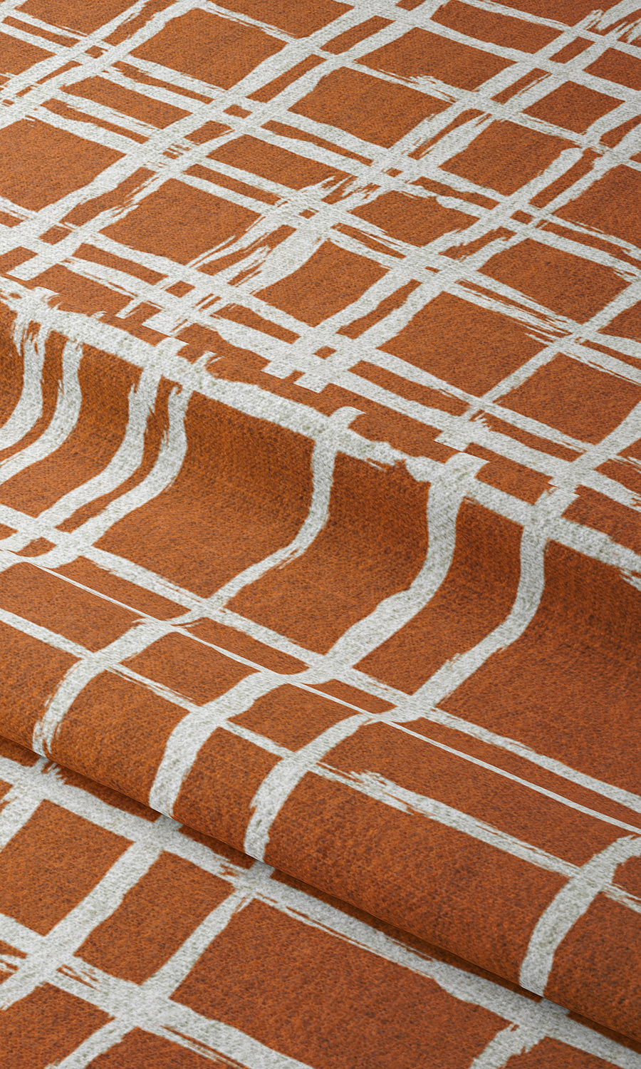 Abstract Patterned Window Treatments Fabric By the Metre (Orange/ White)