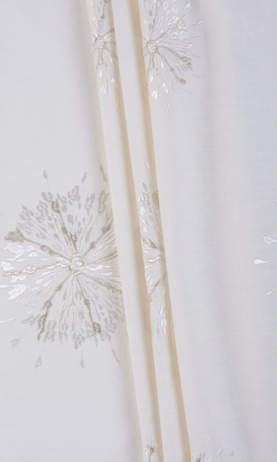 Sunburst Embroidered Made-to-Measure Roman Blinds (White/ Pale Gray)