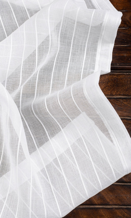 Striped Sheer Blinds (White)