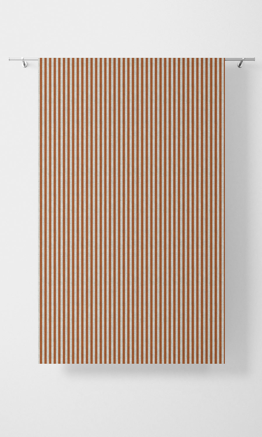 Modern Striped Home Textile Fabric Material Sample (Burnt Orange/ White)