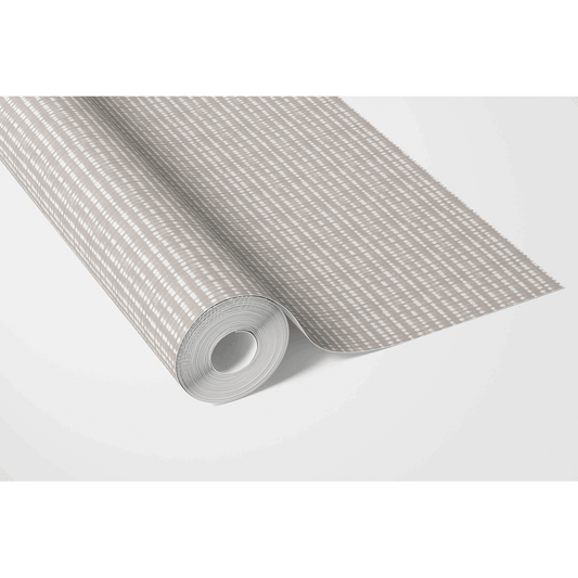 Textured Shibori Effect Striped Traditional Wallpaper (Gray/ White)