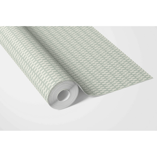 Modern Geometric Micro-Print Traditional Wallpaper (Duck Egg Blue/ White)