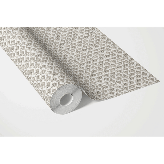 Small-Scale Floral Lattice Traditional Wallpaper (Beige/ Gray/ White/ Taupe)