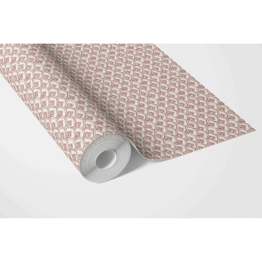 Small-Scale Floral Lattice Traditional Wallpaper (Red/ Pink/ White)