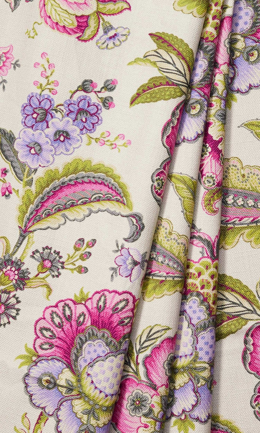 Floral Print Home Décor Fabric By the Metre (Pink/ Purple/ Green)