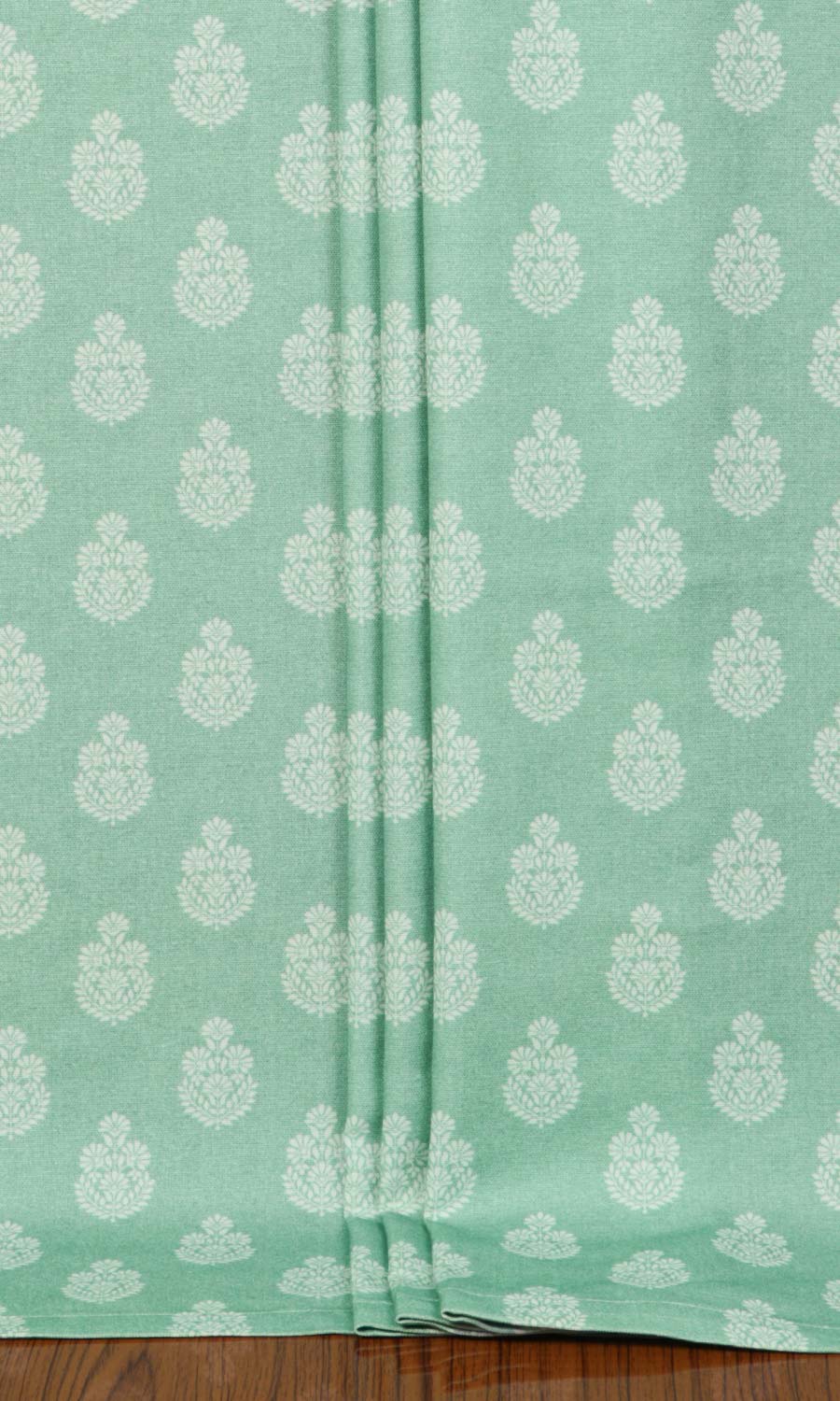 Floral Cotton Flat, Plain, Fake, Faux, European Relaxed Roman Blinds (Sea Green)