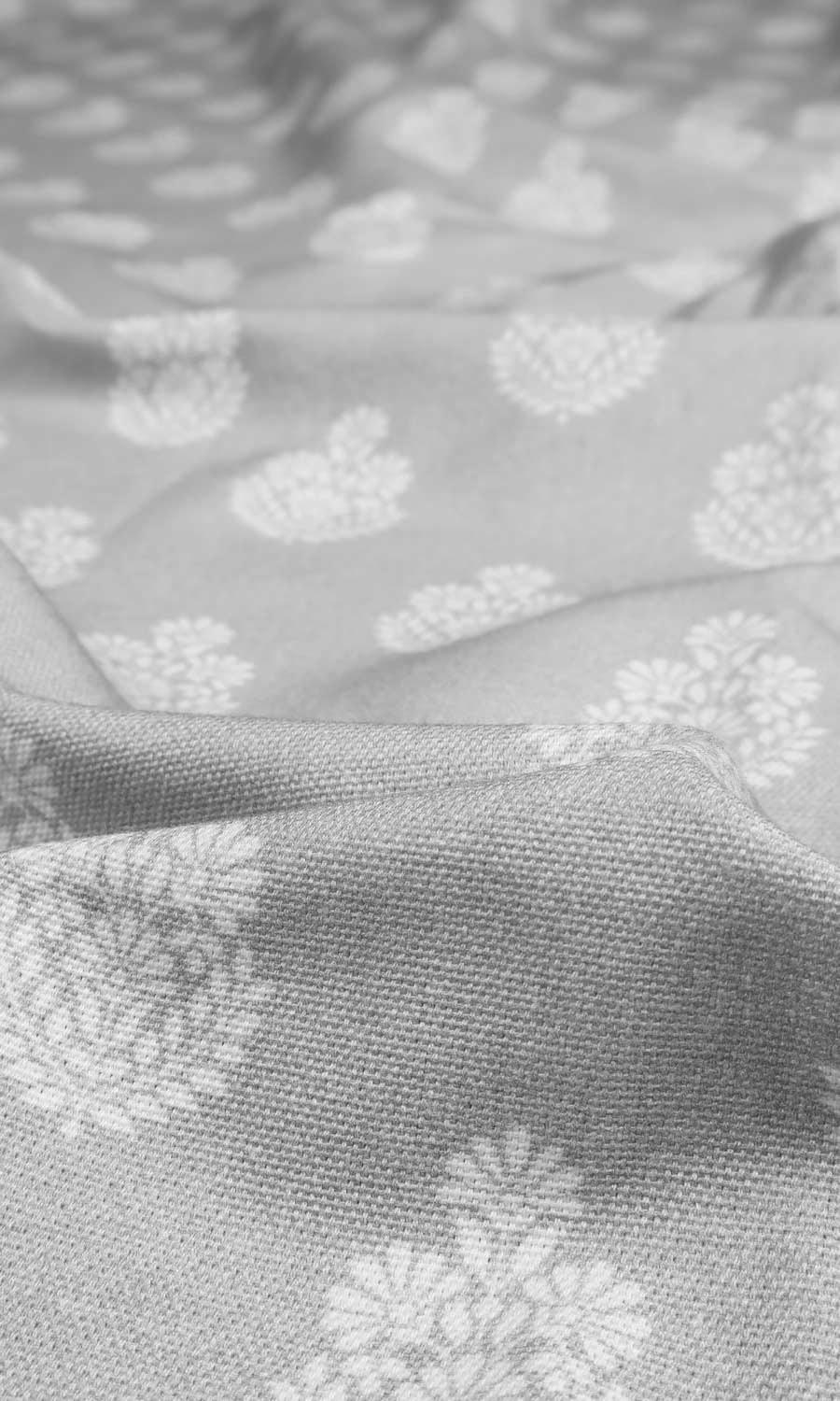 Floral Cotton Made-to-Measure Roman Blinds (Silver Grey)