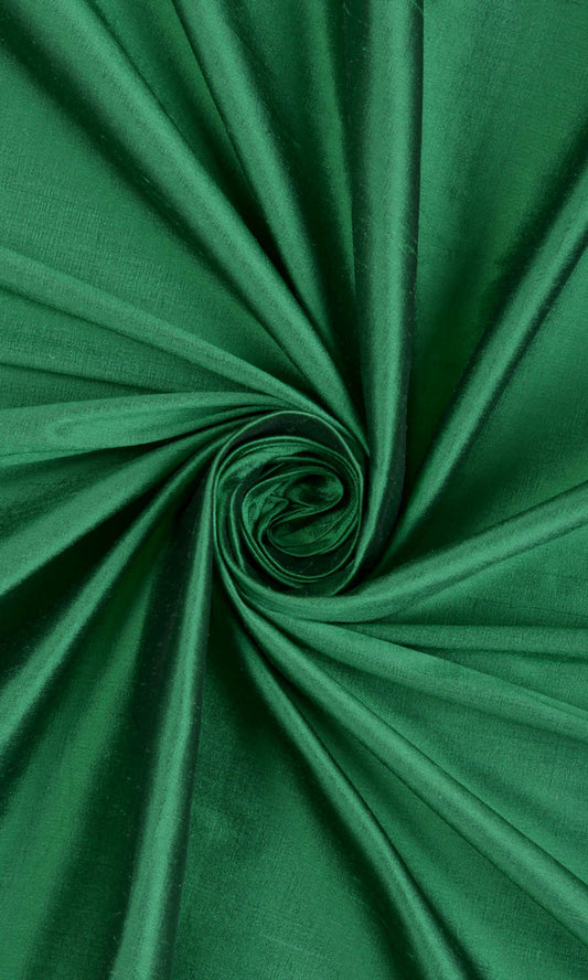Shantung Silk Home Décor Fabric Sample (Emerald Green)