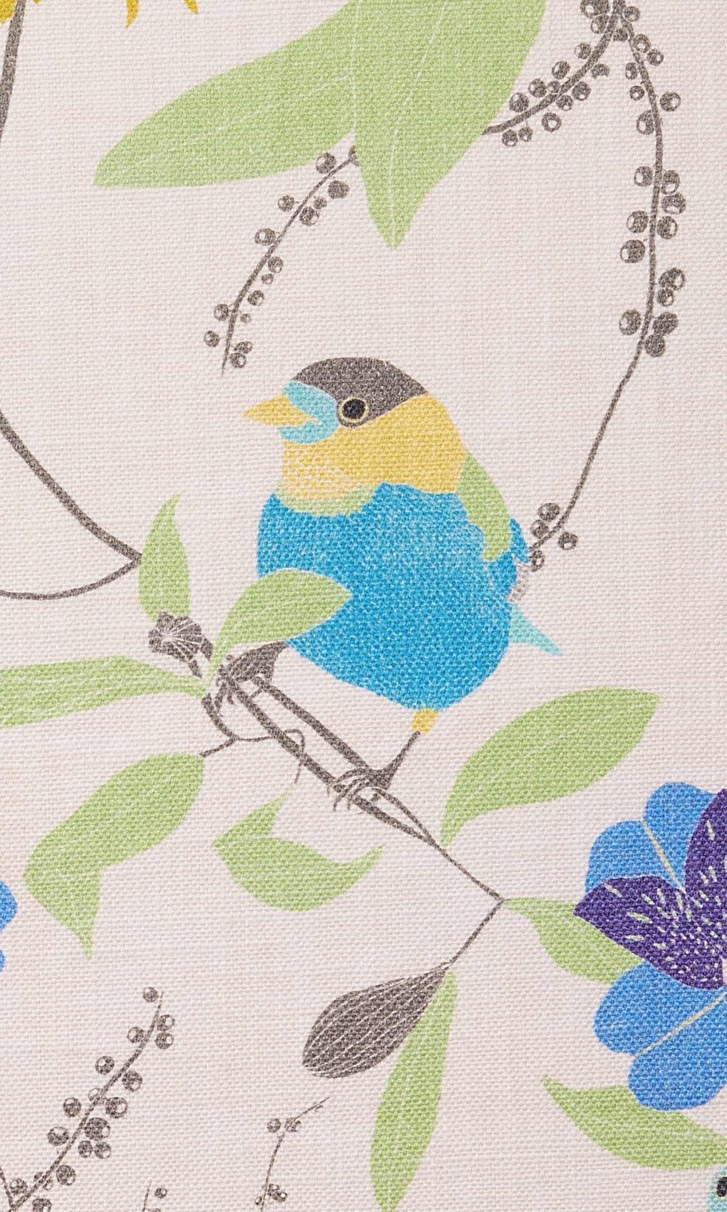 Nature Print Home Textile Fabric Material Sample (Blue/ Green/ Yellow)