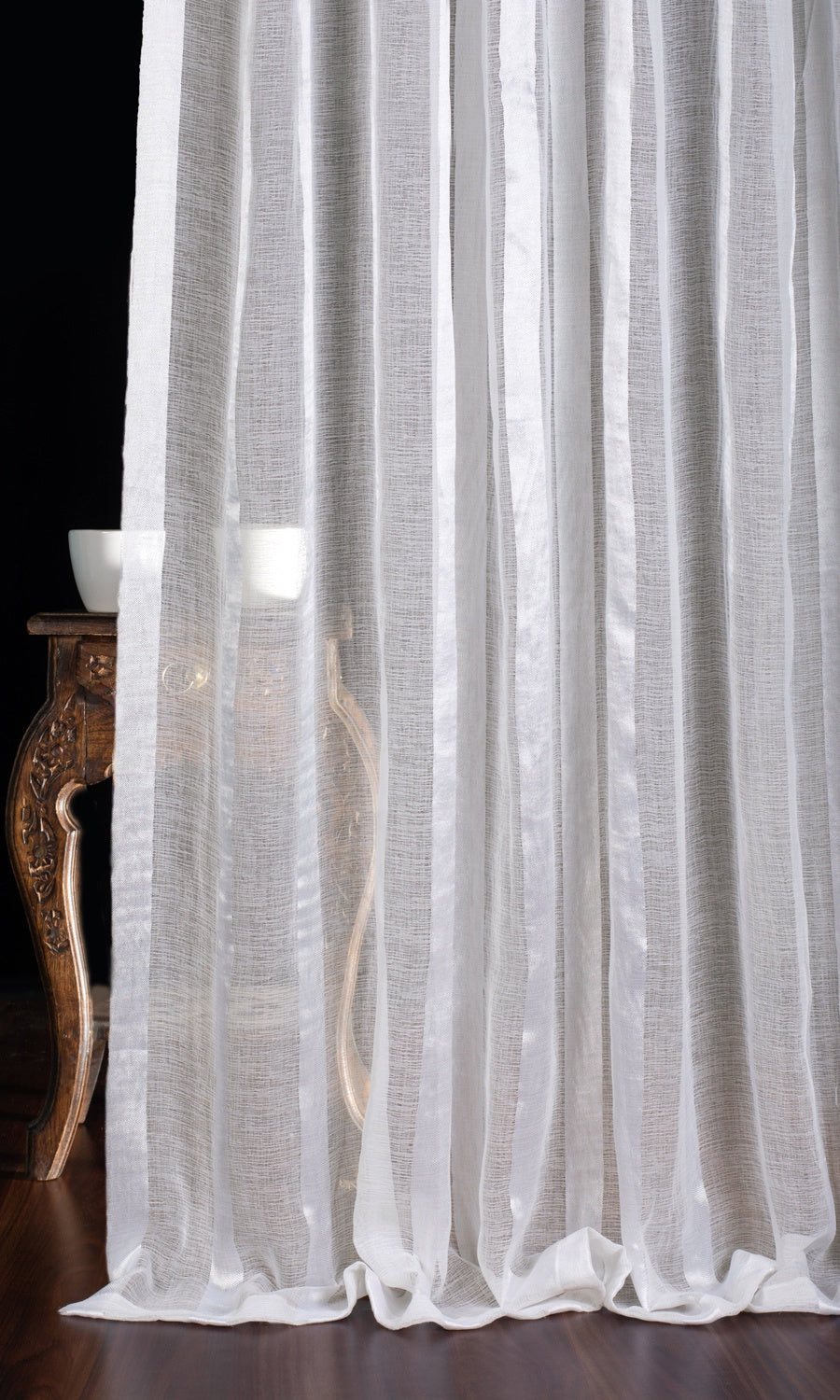 Striped Sheer Fabric Blinds (White) for Living, Bedroom, Kitchen, Bathroom