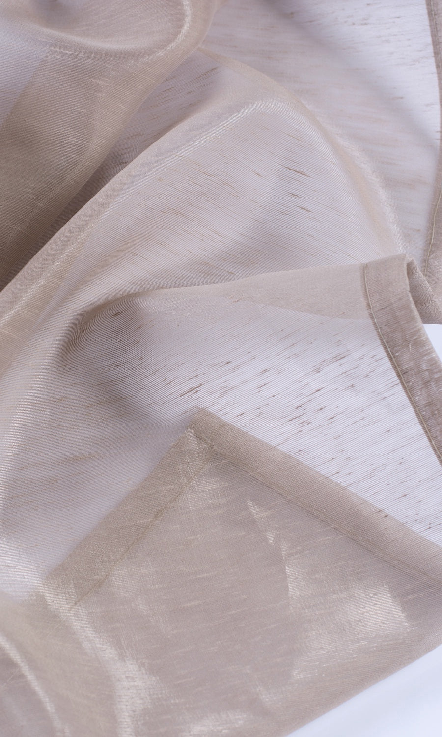 Textured Sheer Any Size Style Roman Blinds (Hazelwood Beige/ Brown)