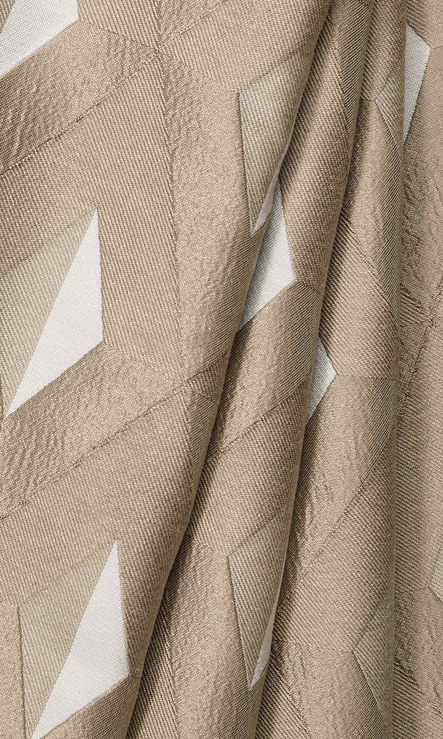 Geometric Window Treatments Fabric Sample (Brown/ White)