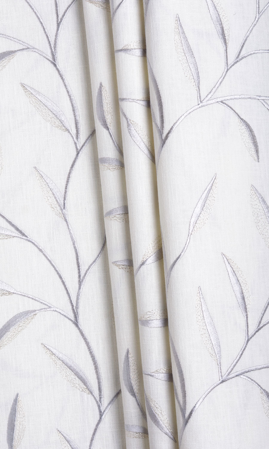 Floral Embroidery Any Size Style Roman Blinds (White/ Cream)