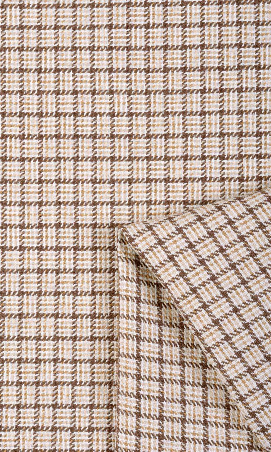 Check Cotton Fabric Material By the Metre (Brown/ Mocha/ Cream)