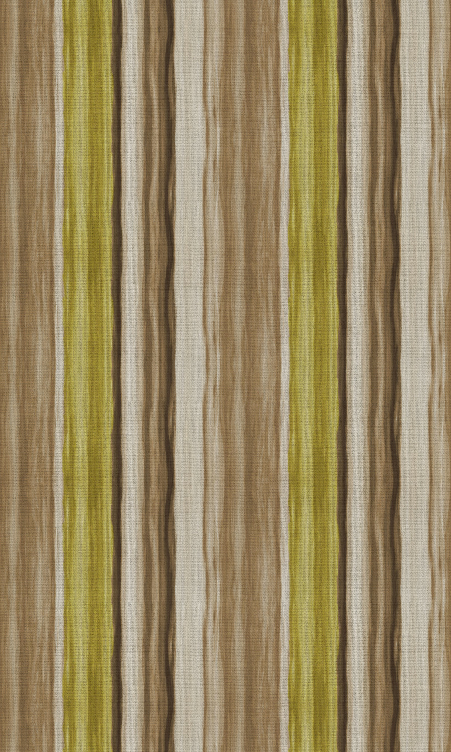 Watercolor Striped Fabric Material By the Metre (Yellow/ Brown/ Green)
